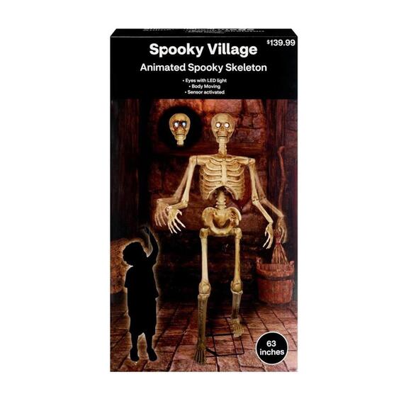 Spooky Village Animated Spooky Skeleton 63 inches